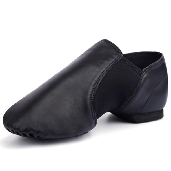 LINODES UNISEX 006 PU LEATHER UPPER SLIP-ON JAZZ SHOE -SIZE: WOMENS 8 MENS 7.5