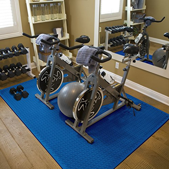 SIVAN HEALTH AND FITNESS PUZZLE EXERCISE MAT EVA INTERLOCKING TILES - BLUE