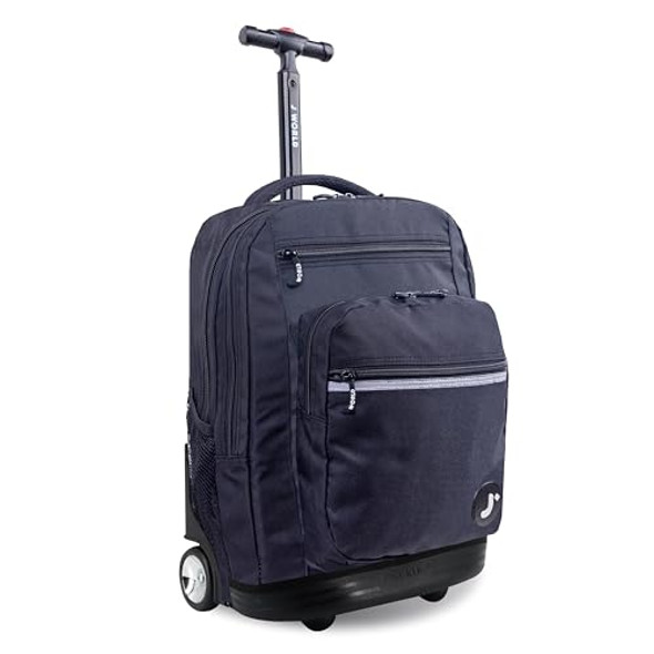 J WORLD NEW YORK SUNDANCE ROLLING BACKPACK GIRL BOY ROLLER BOOKBAG RBS-20 BLACK New