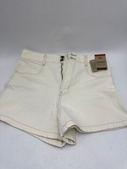 A93070000 LEVI'S SIZE 30 WOMEN'S HIGH WAIST CONTRAST STITCH MOM SHORTS New