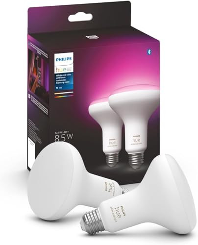 PHILIPS HUE 85-WATT EQUIVALENT BR30 SMART LED COLOR CHANGING LIGHT BULB 2-PACK