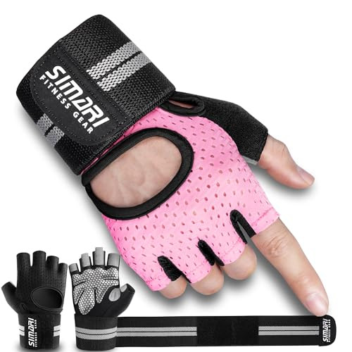 SIMARI BREATHABLE WORKOUT GLOVES M - SIZE: MEN M - COLOR: 1B-CALYPSO CORAL
