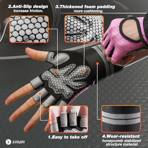 SIMARI BREATHABLE WORKOUT GLOVES M - SIZE: MEN M - COLOR: 1B-CALYPSO CORAL
