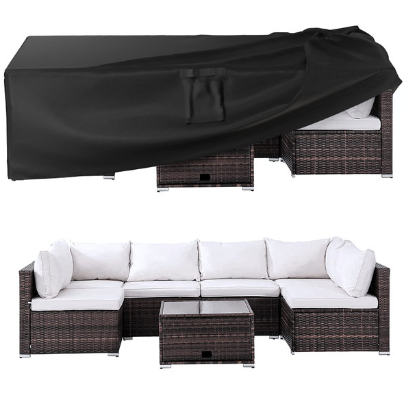 RUIMOY PATIO FURNITURE COVERS, OUTDOOR FURNITURE COVER WATERPROOF - BLACK