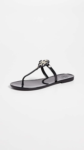 TORY BURCH WOMEN'S MINI MILLER FLIP FLOPS - SIZE: WOMEN 11.5 - PERFECT BLACK