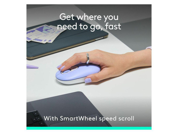 Logitech POP ICON Bluetooth Keyboard/Mouse Combo, Lilac & Off-White 920-013043