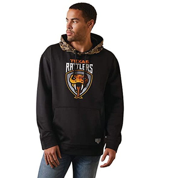 10044685 ARIAT MEN'S HOODED SWEATSHIRT SIZE MEN M RATTLERS HEAD BLACK New