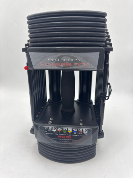 POWERBLOCK PRO 50 ADJUSTABLE DUMBBELL,1 SINGLE, 5-50 LB - BLACK