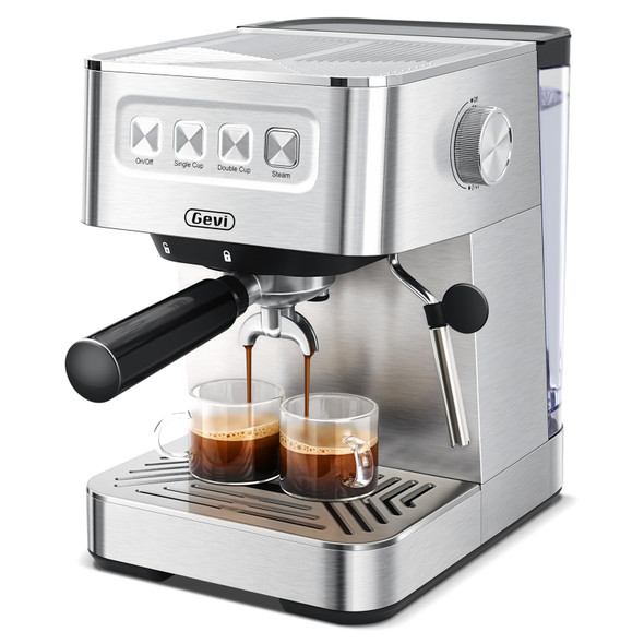 GEVI 20 BAR ESPRESSO MACHINE HIGH PRESSURE MILK FROTHER STEAM WAND - SILVERY