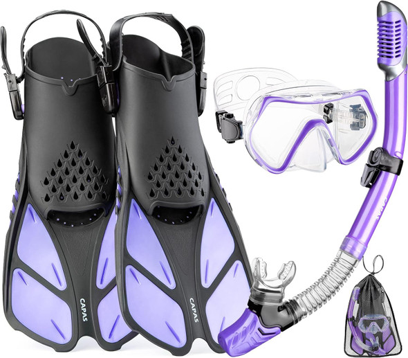 CAPAS SNORKEL MASK FINS SET - SIZE: WOMEN S - PURPLE