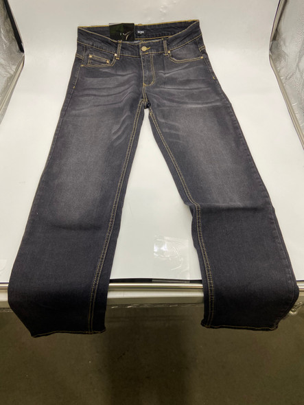 BLU ROCK MEN'S CASUAL FLEX STRETCH SLIM STRAIGHT JEANS - SIZE: 30X31 - JET BLACK New