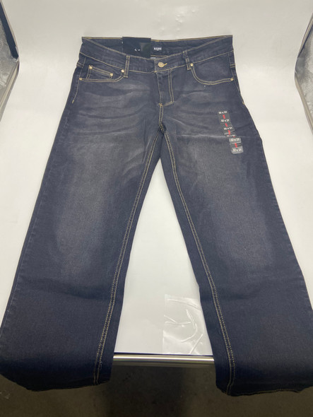 BLU ROCK MEN'S CASUAL FLEX STRETCH SLIM STRAIGHT JEANS - SIZE: 32X31 - JET BLACK New
