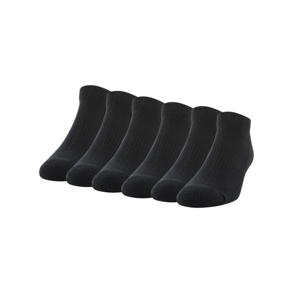 ATHLETIC WORKS MEN'S LOW CUT SOCK, 6 PACK - BLACK