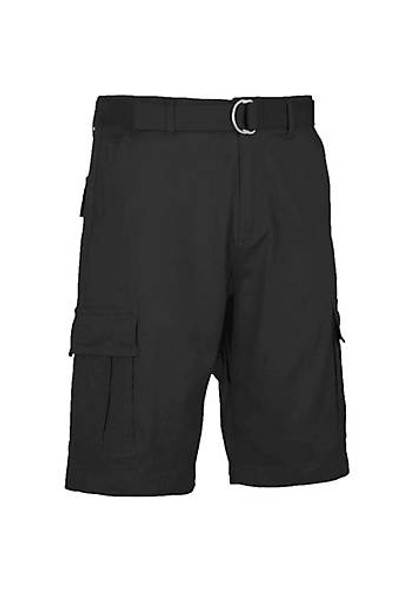 BLU ROCK MEN'S MODERN FIT COTTON FLEX STRETCH CARGO SHORTS BELT, SIZE 30 - BLACK