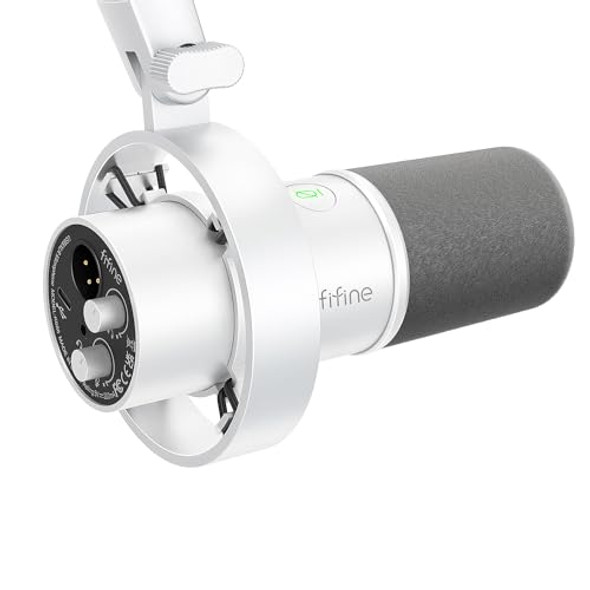 FIFINE STUDIO XLR DYNAMIC MICROPHONE USB PC PODCAST MICROPHONE XLR/USB - WHITE