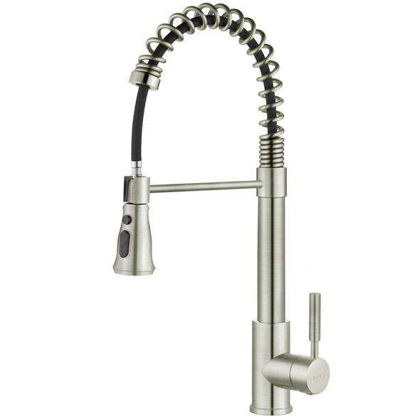 SOKA SINGLE HANDLE KITCHEN PULL DOWN FAUCET WITH SPARYER FIT SK5001NY - NICKEL