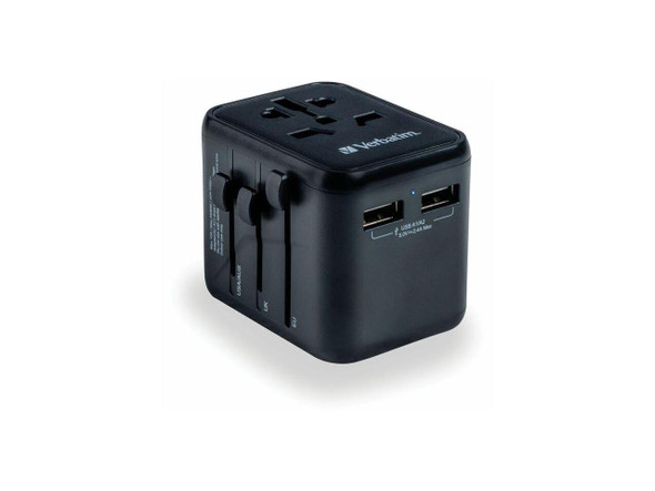 Verbatim Universal Travel Adapter with 2 x USB-A 12W(49543) Verbatim Universal Travel Adapter with 2 x USB-A 12W(49543)