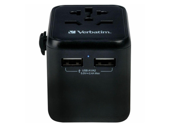 Verbatim Universal Travel Adapter with 2 x USB-A 12W(49543) Verbatim Universal Travel Adapter with 2 x USB-A 12W(49543)