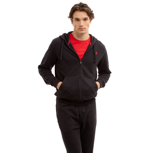 PACIFIC POLO CLUB MEN'S FULL ZIP FLEECE HOODIE - SIZE: MEN 2XL - BLACK New
