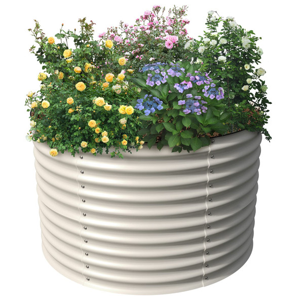 OLLE 32" TALL RAISED GARDENING GALVANIZED RAISED GARDEN BEDS - IVORY
