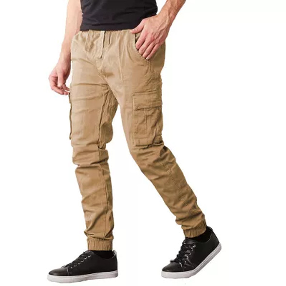 JUMP START FLEX COMFORT PANTS CARGO 4 WAY STRETCH MENS - SIZE XL - KHAKI New
