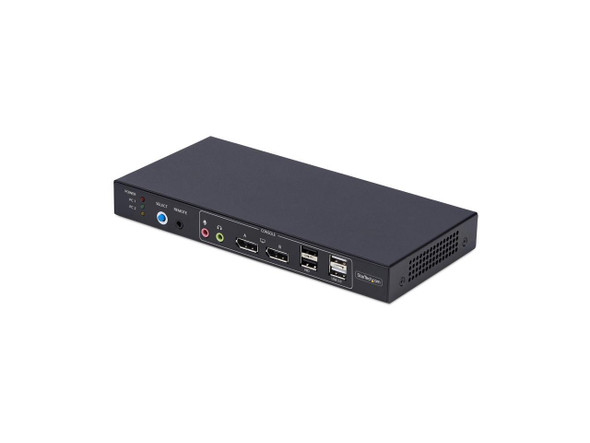 StarTech 2-Port Dual-Monitor DisplayPort KVM Switch with Dual View Video Matrix-