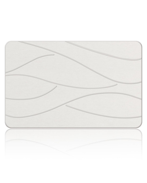 VEELOIM STONE BATH MAT DIATOMACEOUS SHOWER MAT NON-SLIP DIATOMITE - LINE1 WHITE