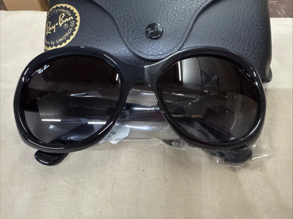 RAY BAN RB4191 SUNGLASSES ROUND POLISHED BLACK GRADIENT GRAY FRAME - BLACK/GRAY