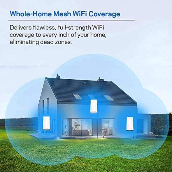 LINKSYS VELOP MESH HOME WIFI SYSTEM 4,500 SQ. FT COVERAGE WHW0103 - WHITE