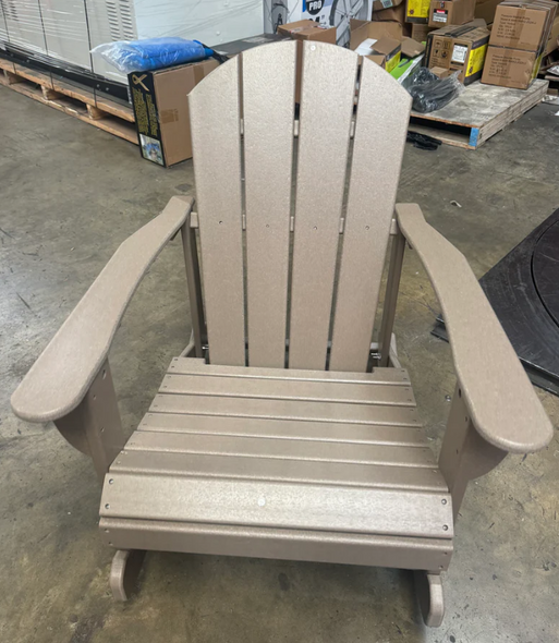 TRAPPER'S PEAK TRAPPERS PEAK TEAK ADIRONDACK ROCKING CHAIR - LIGHT BROWN