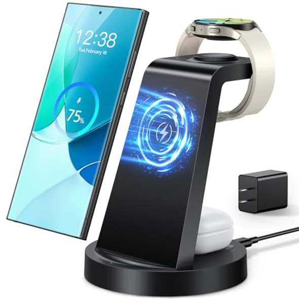 HUANCTOMA WIRELESS CHARGER 3 IN 1 WIRELESS CHARGING STATION CW360 - BLACK