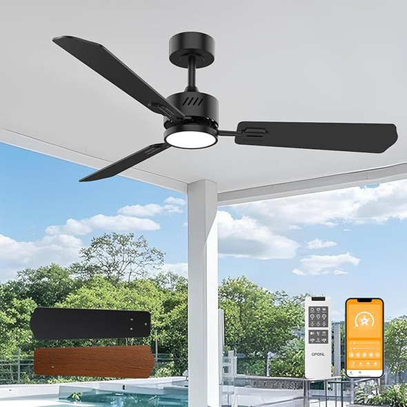 FJ1026A-3X52-B1 OPONL 52 INCH CEILING FAN LIGHT REMOTE CONTROL BLACK