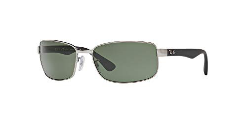 RAY BAN RB3478 004/58 60-17 POLISHED GUNMETAL FRAME G-15 GREEN LENSES