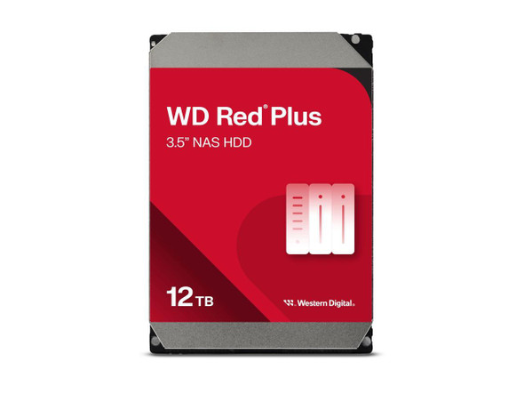 WD Red Plus 12TB NAS Hard Disk Drive - 7200 RPM Class SATA 6Gb/s, CMR, 512MB