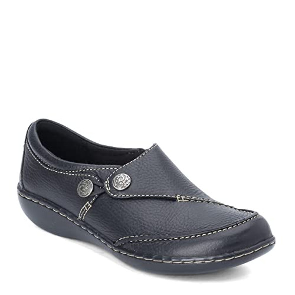 26063064 CLARKS WOMEN'S ASHLAND LANE Q SLIP-ON LOAFER BLACK SIZE 8.5 XW New