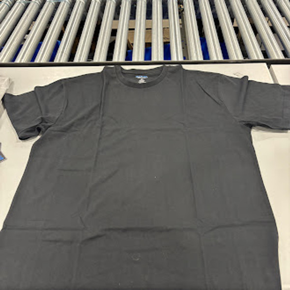 BLUE ICE PLAIN SHORT SLEEVE T-SHIRT - SIZE: MEN 2XL - BLACK New