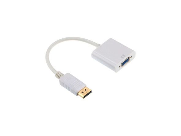 4XEM 4XDPVGAW 9" DisplayPort To VGA M/F Adapter Cable - White