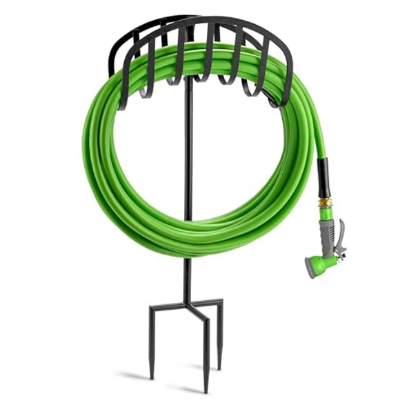 SORBUS MANGER GARDEN WATER HOSE STORAGE GREAT FOR GARDEN LAWN YARD - BLACK