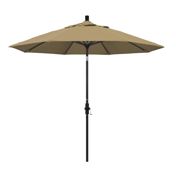 CALIFORNIA UMBRELLA 9' ROUND MARKET UMBRELLA CRANK LIFT COLLAR TILT STRAW