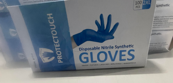 PROTECTOUCH DISPOSABLE NITRILE SYNTHETIC GLOVES 100PCS 2XL - BLUE New
