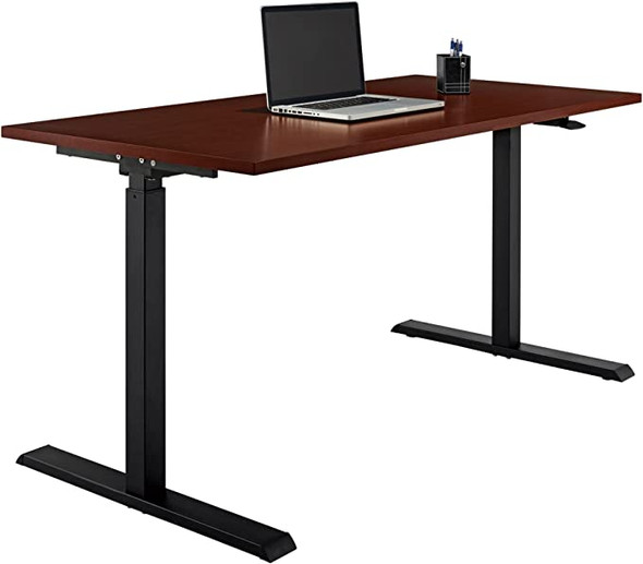 Realspace Magellan Pneumatic Height-Adjustable Standing Desk 60"W 102866 Cherry