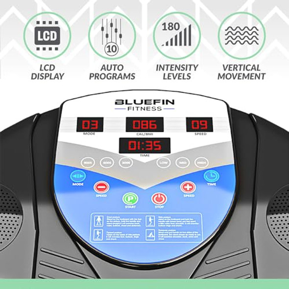 BLUEFIN Fitness Vibration Platform Pro Model Upgraded Design - BLACK
