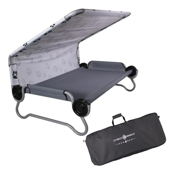 DISC-O-BED ELEVATED DOG BED WITH CANOPY- GRAY - MEDIUM