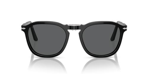 PERSOL PO3345S SQUARE SUNGLASSES 54 MILLIMETERS - BLACK/DARK GRAY