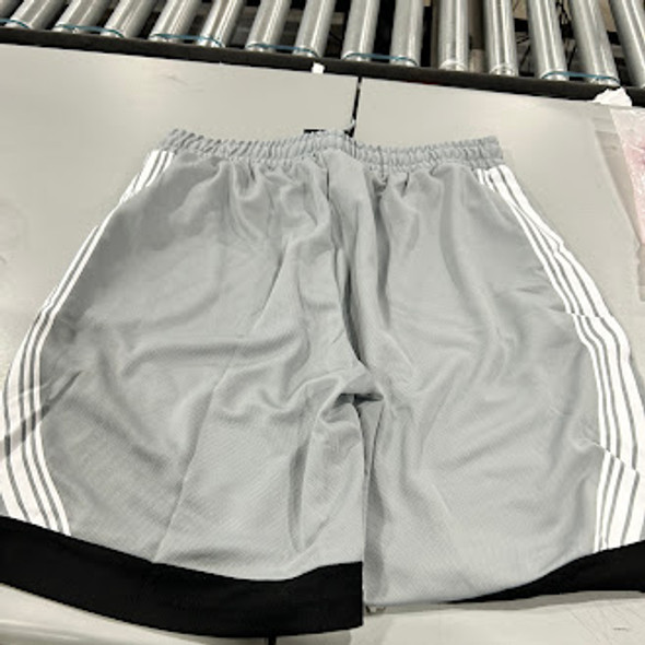 JUMPSTART BASKETBALL SHORT SILVER AND BLACK WHITE STRIPES - L - SILVER/BLACK New