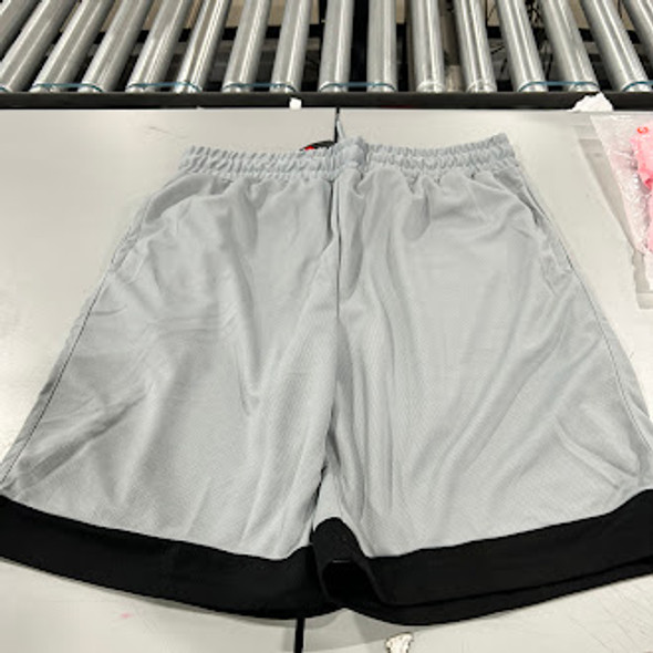 JUMPSTART BASKETBALL SHORT SILVER AND BLACK WHITE STRIPES - L - SILVER/BLACK New