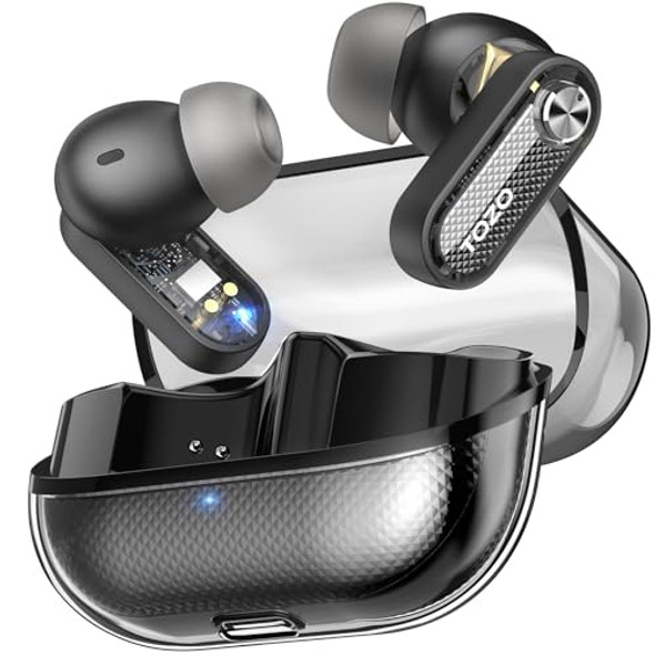 TOZO Hybrid Active Noise Cancelling Wireless Earbuds - Black