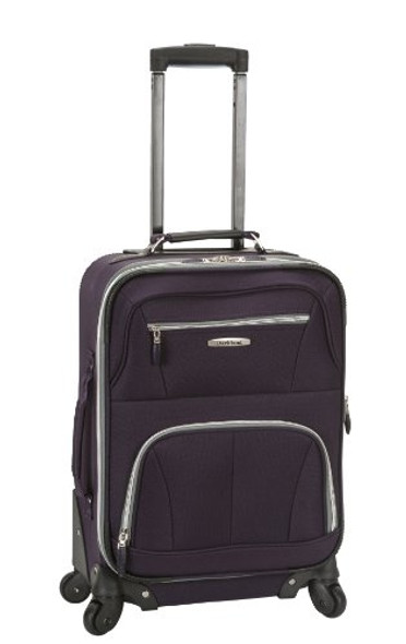 ROCKLAND PASADENA SOFTSIDE SPINNER WHEEL LUGGAGE, CARRY-ON 20" - PURPLE New