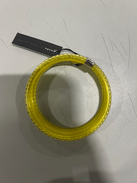 MARC BY MARC JACOBS YELLOW SLINKY WRIST BRACELET WITH SILVER JEWELS - YELLOW New