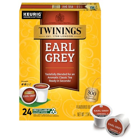 TWININGS EARL GRAY BLACK TEA K-CUP PODS FOR KEURIG, 24 COUNT (PACK OF 1) New